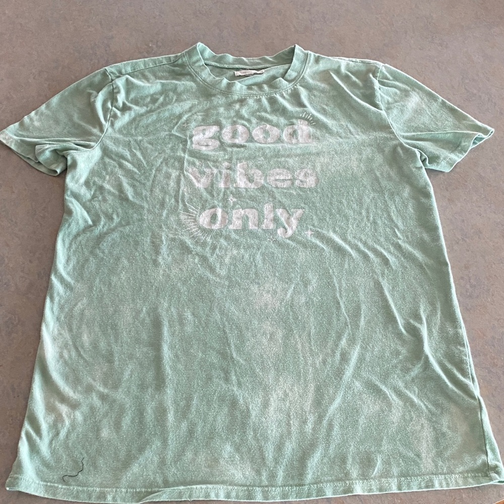 Good Vibes Only Mint Green Graphic Tee - Womens
